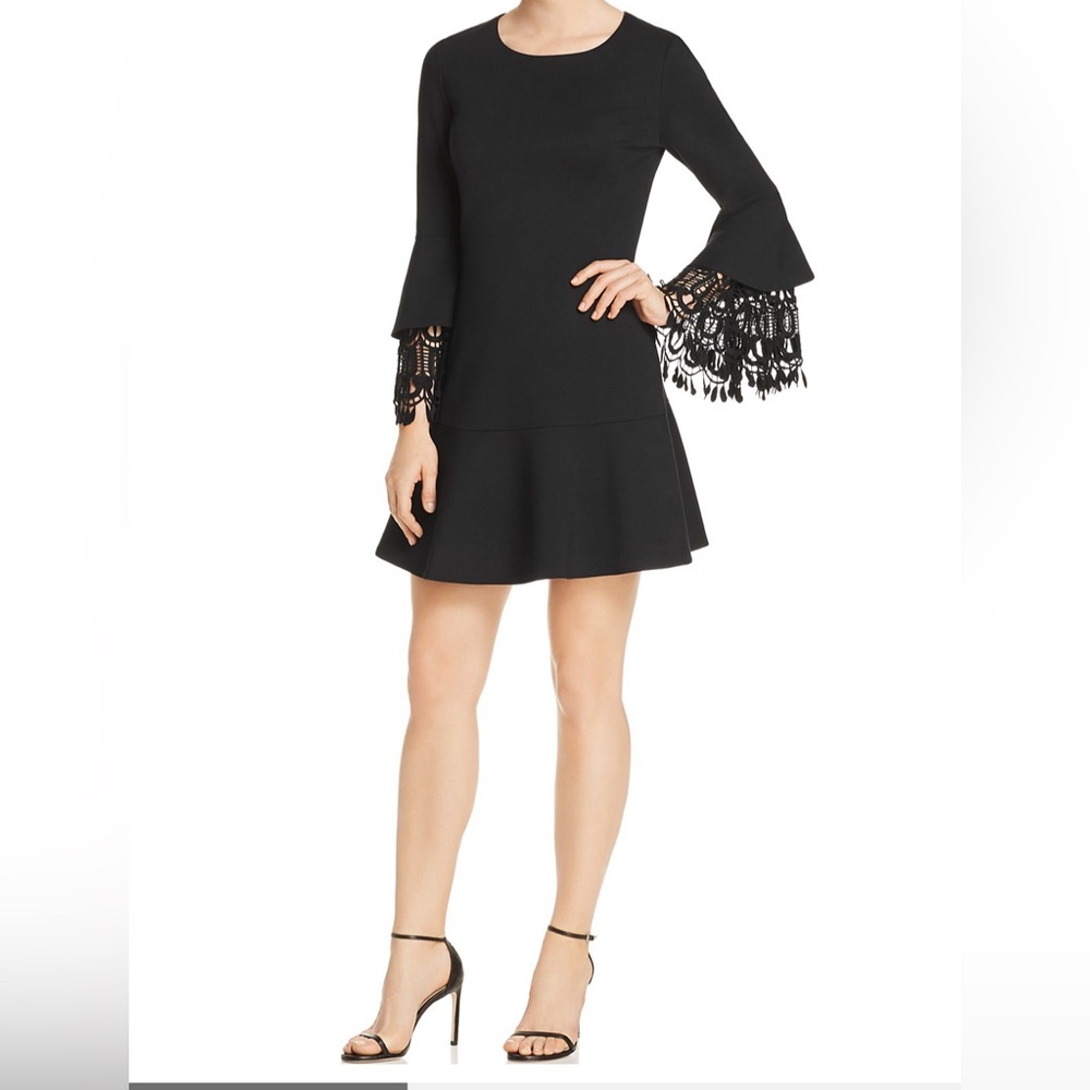 NWT Kobi Halperin Fannie Lace Bell Sleeve Dress, Black Size 6 MSRP $498 - Picture 1 of 6